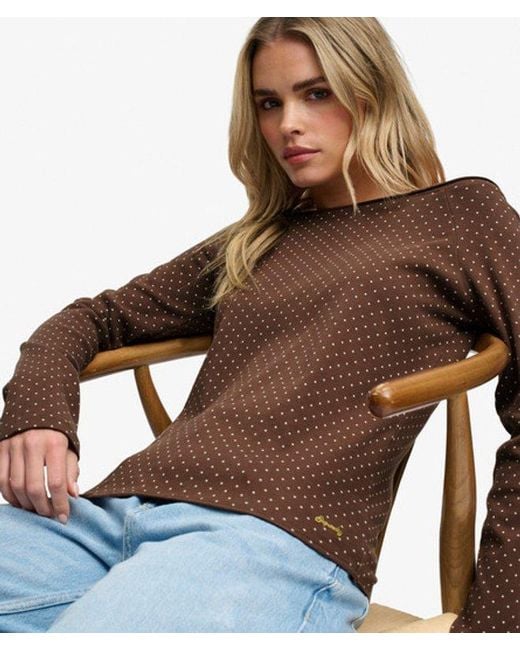 Superdry Brown & Co Bardot Off Shoulder Top