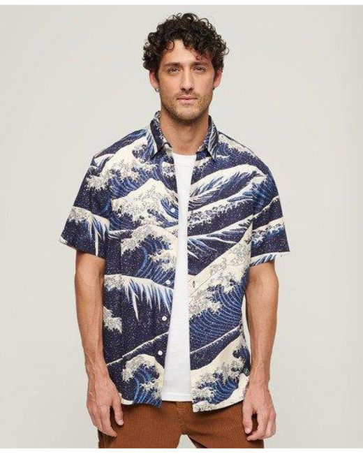 Superdry Metallic Short Sleeve Hawaiian Shirt for men