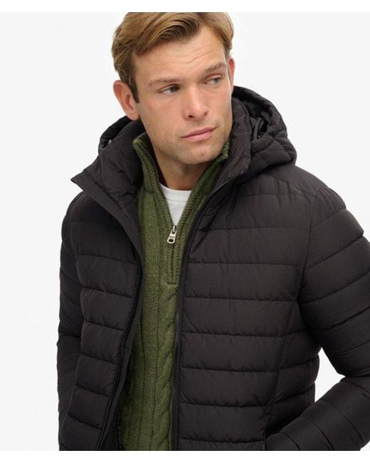 Superdry Black & Co Hooded Fuji Padded Jacket for men