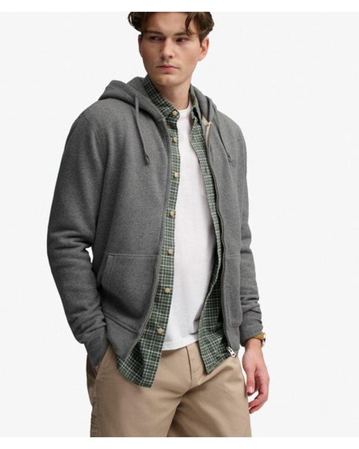 Superdry Gray & Co Essential Logo Zip Hoodie for men