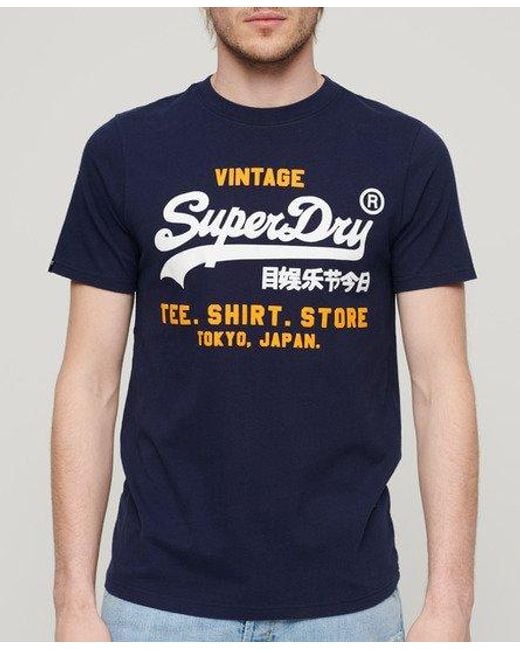 Superdry Blue Vintage Classic T-shirt for men