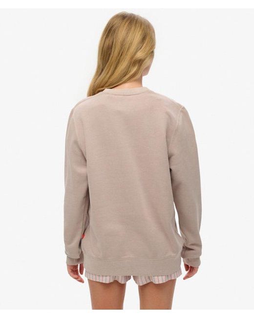 Superdry Brown & Co Oversized Micro Logo Crew Sweatshirt