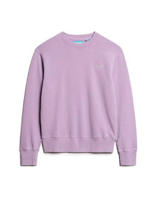 Superdry Purple Vintage Washed Sweatshirt for men