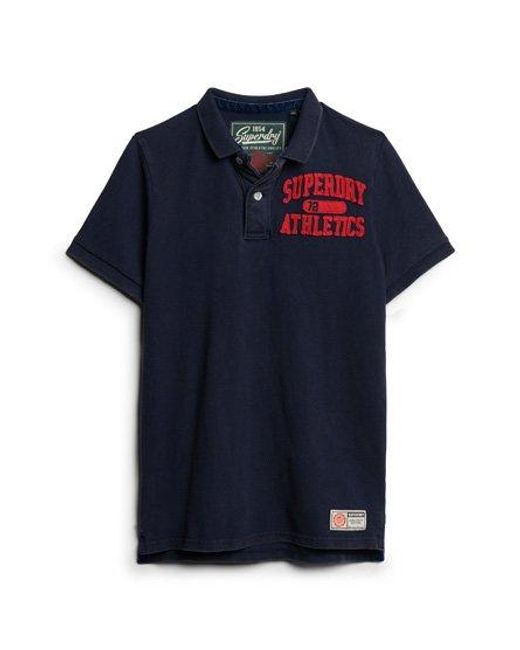 Superdry Vintage Athletic Polo Shirt in het Blue voor heren