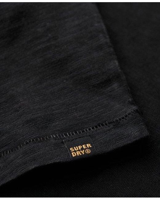 Superdry Black Crew Neck Slub Short Sleeved T-shirt for men