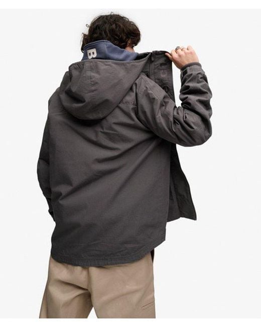 Superdry Black Bench X & Co Bench Hooded Ripstop Jacket for men