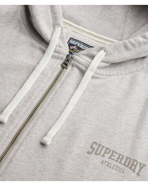 Superdry Athletic Essentials Hoodie Met Losse Pasvorm En Rits in het Gray