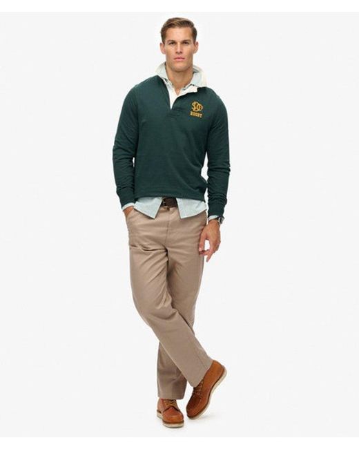 Superdry Green & Co Vintage Athletic Jersey Rugby Top for men
