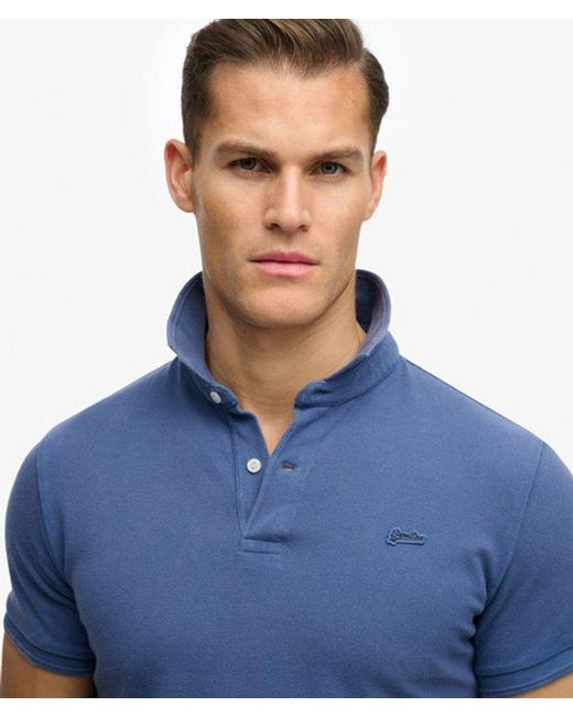 Superdry Blue Classic Pique Polo Shirt for men