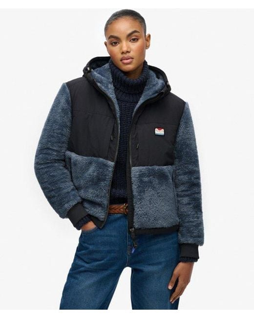 Superdry Black Super Soft Hybrid Full Zip Jacket