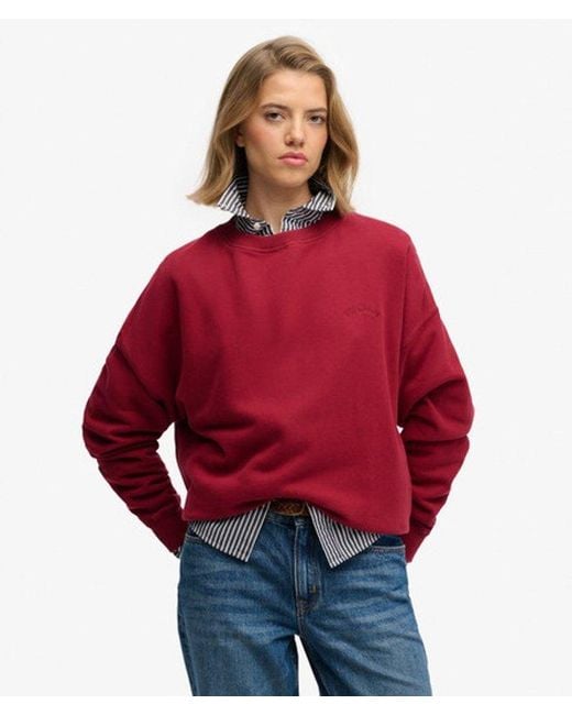 Superdry Red & Co Essential Logo Crew Sweatshirt