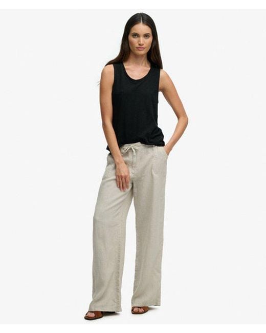 Superdry Natural & Co Linen Low Rise Pants