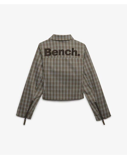 Superdry Green Bench X & Co Bench Double Zip Collared Check Jacket