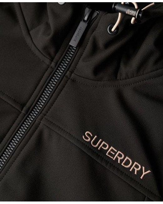 Superdry Black Hooded Softshell Jacket