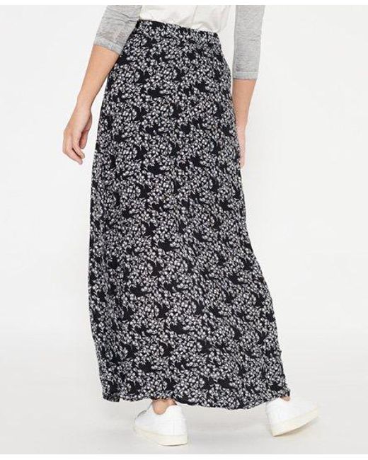 Superdry Multicolor Festival Button Maxi Skirt Ditsy Flow Stencil