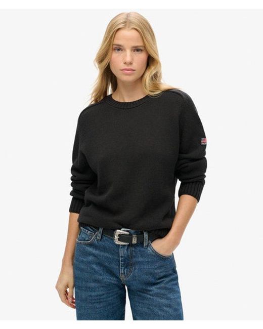 Superdry Black & Co Slouchy Knitted Crew Jumper
