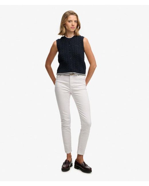 Superdry Blue & Co Cable Button Down Tank Top
