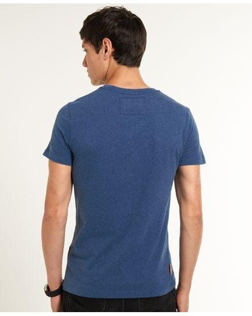Superdry Blue Embroidered T-Shirt Low Light Marl for men