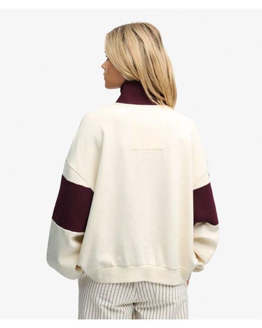 Superdry White & Co Company Logo Half Zip Sweatshirt