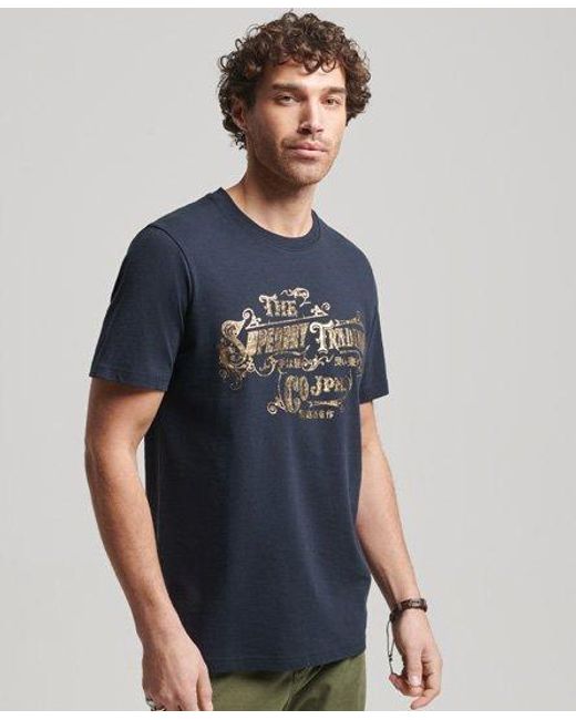 Superdry Blue Reworked Classic T-shirt for men