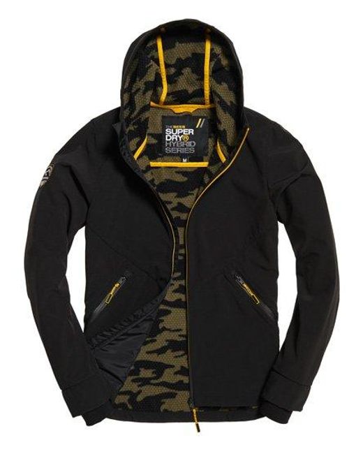 Superdry Black Mountain Softshell Zip Hoodie Camo for men