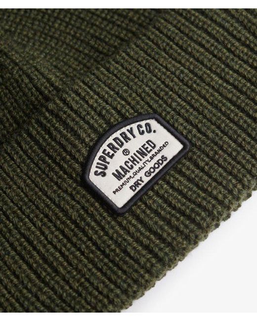 Superdry Green & Co Trucker Knitted Beanie Hat for men