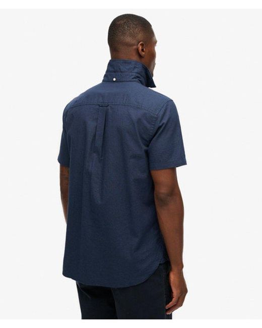 Superdry Blue & Co City Cotton Linen Short Sleeve Shirt for men