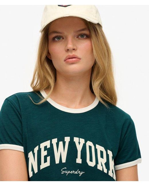 Superdry Green & Co Athletic Essential Ringer Fitted T-shirt