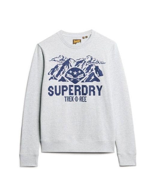 Superdry White Oversized Outdoors Graphic Crew Sweatshirt