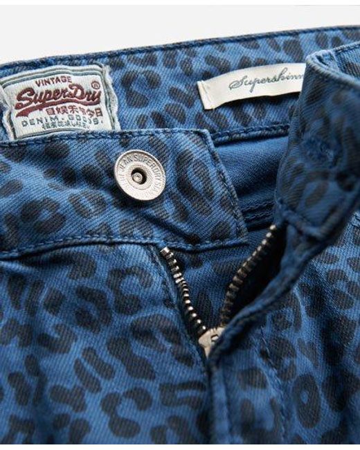 Superdry Blue Superskinny Jeans Leopard Petrol