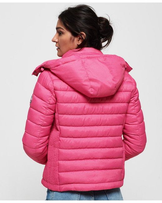 pink superdry coat
