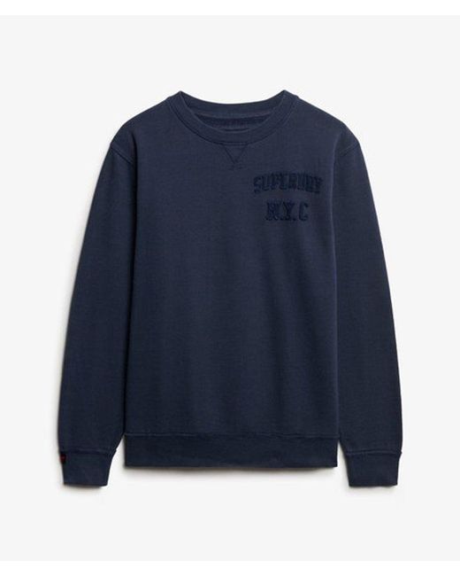 Superdry Blue & Co Vintage Athletic Tonal Crew Sweatshirt for men