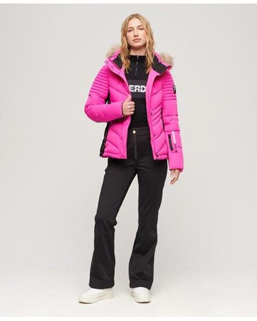 Superdry Pink Sport Ski Luxe Puffer Jacket
