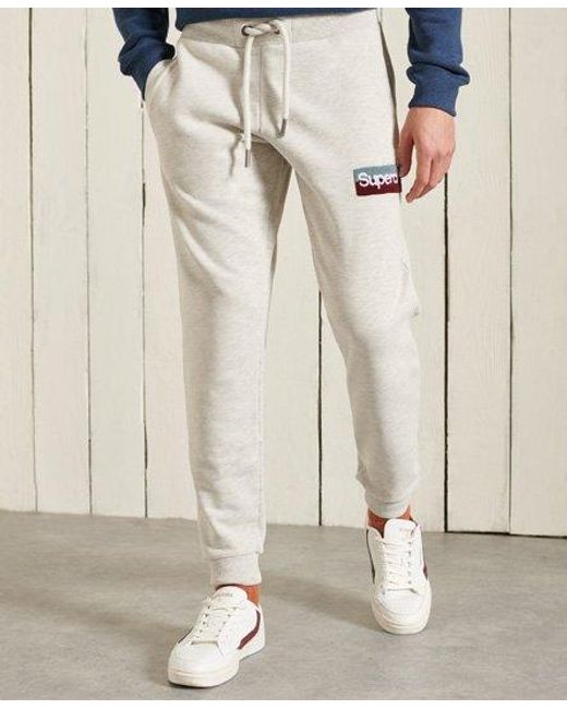 Superdry Natural Core Logo Workwear Loopback Joggers Off Marl for men