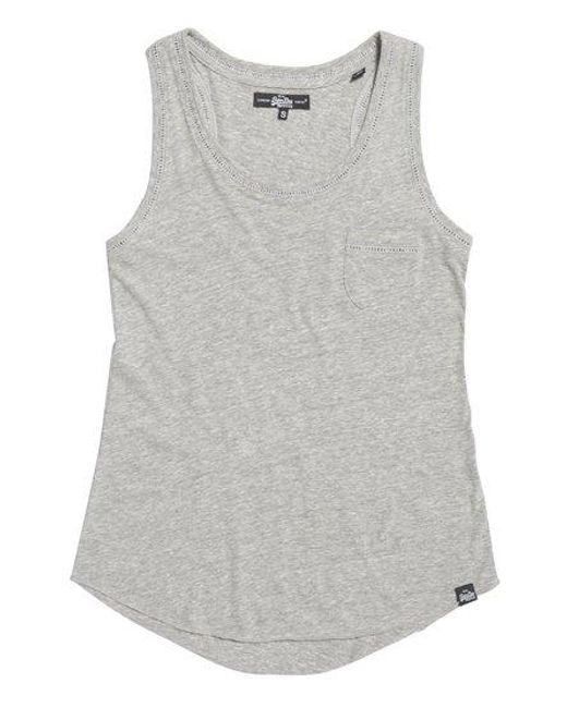 Superdry Gray Ladder Lace Trim Tank Top Marl