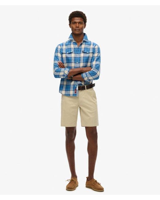 Superdry Blue & Co The Merchant Store - Linen Check Shirt for men