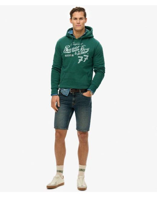 Superdry Green & Co Leather & Boot Co Script Hoodie for men