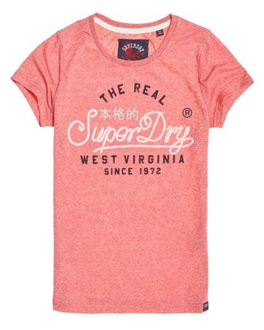 Superdry Pink Western Rope T-Shirt Sun Bleached Snowy