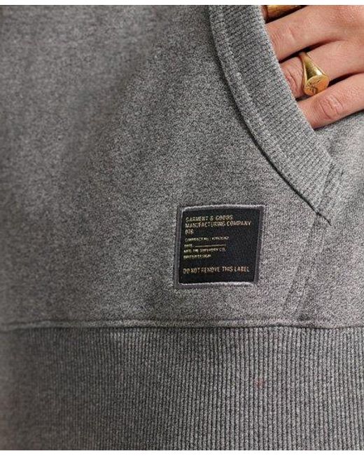 Superdry Gray Military Graphic Loopback Hoodie Grit for men