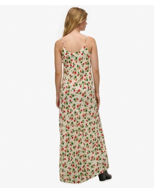 Superdry Metallic & Co Bias Cut Maxi Slip Dress
