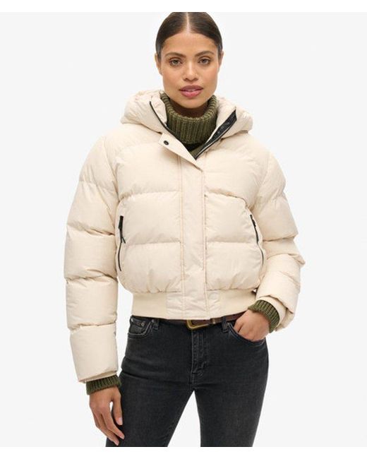 Superdry Natural & Co Hooded Sports Puffer Bomber Jacket