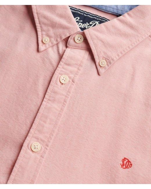 Superdry Pink & Co Preppy Oxford Long Sleeve Shirt for men