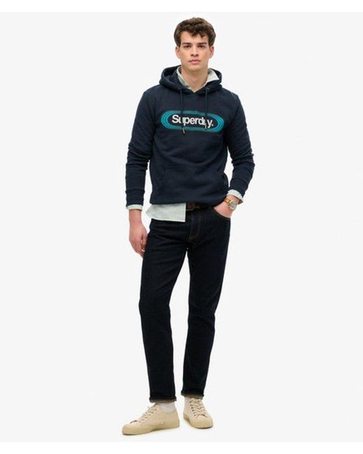 Superdry Blue Vintage Trade Tab Hoodie for men