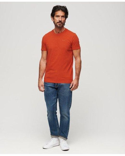 Superdry Red Organic Cotton Essential Small Logo T-shirt for men