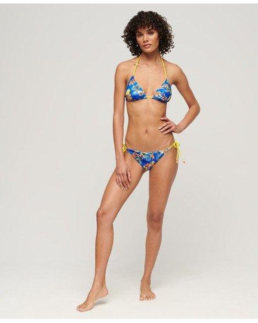 Superdry Cheeky Bikinibroekje Met Strikjes Aan De Zijkant in het Blue