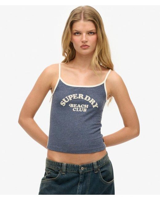 Superdry Blue & Co Athletic Essentials Branded Cami Top