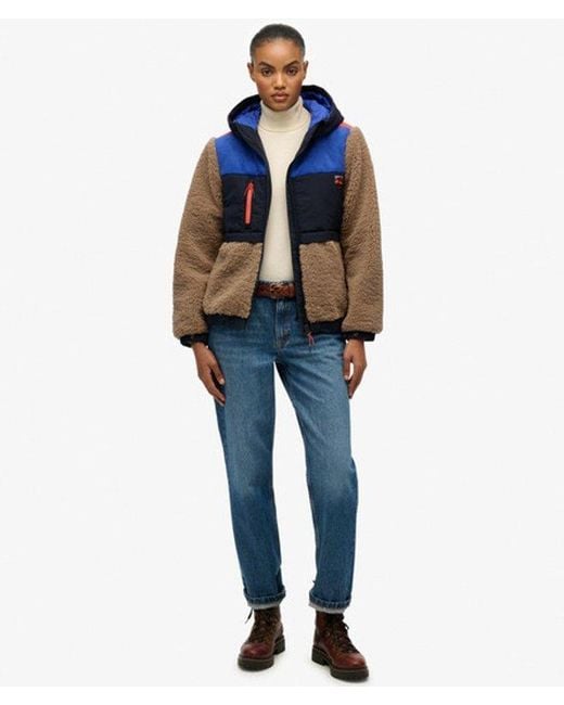 Superdry Blue Hooded Fleece Jacket