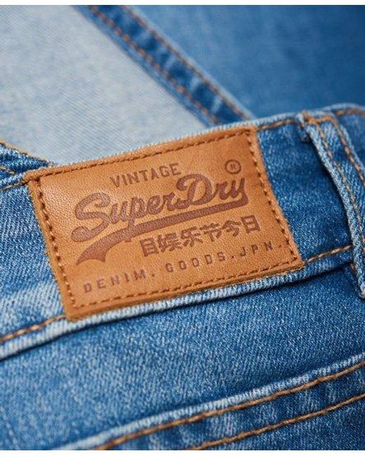 Superdry Blue Denim Hot Short Dungaree Mid