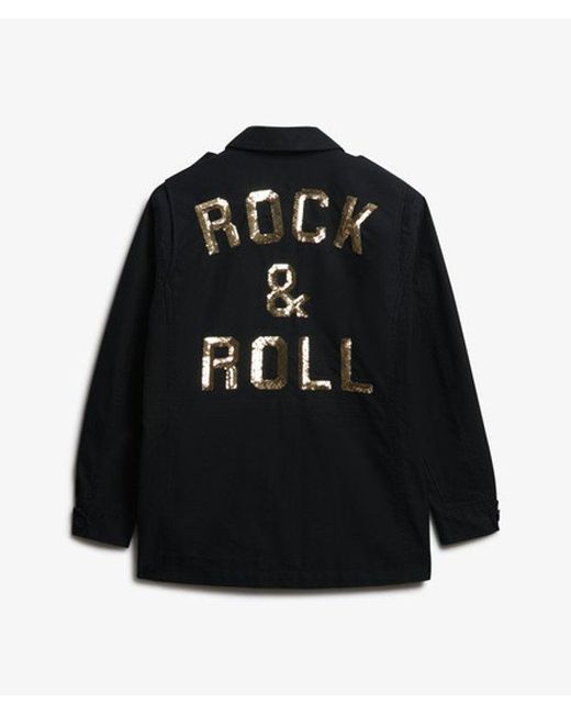 Superdry Veldjack Met Versieringen in het Black