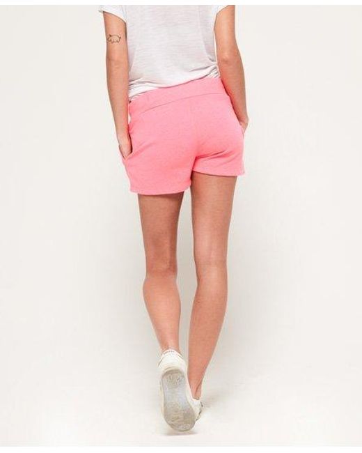 Superdry Pink Track & Field Lite Shorts Casette Snowy